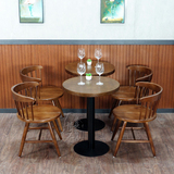 新款温沙椅复古咖啡厅桌椅西餐厅实木桌椅甜品奶茶店桌椅混搭组合