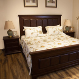 正品美式乡村 欧式法式实木橡木原木色 小户型 简约现代双人床18m