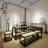 新中式家具现代功夫茶台实木仿古茶桌椅组合茶艺桌茶室禅意现货