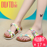 大东2016夏季新款休闲搭扣套趾低跟平底女鞋拖鞋DW16X9002A