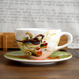 美式乡村陶瓷咖啡具 特色茶杯咖啡杯碟套装 家居摆件 样板间装饰