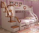 实木双层床 公主城堡儿童床 女孩上下床1.5米可定做母子床三层床