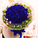 北京鲜花同城速递快递生日鲜花预订花店送花蓝色妖姬玫瑰花束礼盒