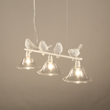 三头小鸟餐吊灯北欧田园餐厅灯具地中海铁艺书房吊灯美式创意个性