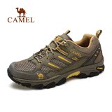 Camel/骆驼男鞋 2016新款 牛皮系带户外休闲网布鞋 户外运动鞋