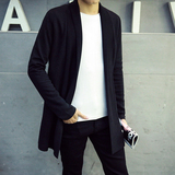 男士春秋季韩版个性中长款风衣青年披风非主流修身开衫潮休闲外套