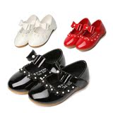 女童鞋子2016春款儿童舞蹈鞋幼儿园演出鞋小学生表演鞋黑白色皮鞋
