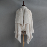 2015新款 欧洲订单兔毛编织皮草外套 纯手工双面编织皮草开衫外套