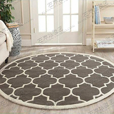 时尚欧式中式格子圆形地毯客厅茶几沙发地毯卧室床边手工腈纶地毯