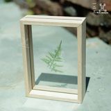 欧式简约植物原木色标本双面玻璃相框6寸7寸实木创意摆台装饰画框