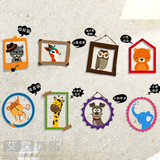 可移除墙贴卡片动物儿童房床头幼儿园教室卡通贴画墙贴纸动物创意
