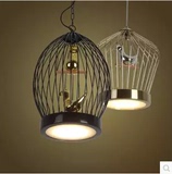 创意个性吊灯现代简约田园餐厅吧台阳台单头铁艺金色鸟笼吊灯