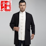 中国风中式呢子大衣中长款唐装礼服汉服改良男装秋大衣厚外套男