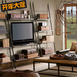 美式铁艺置物架客厅客厅电视墙置物架落地书架简约创意电视柜组合