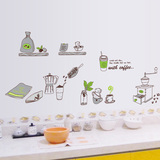 可移除墙贴纸贴画 房间墙壁贴纸装饰贴花餐厅奶茶店厨房 悠闲时光