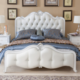 皮床欧式床双人床真皮床高档奢华卧室1.8米婚床2米皮艺床白色简约