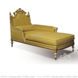 欧式贵妃椅 新古典实木雕花躺椅 别墅客厅休闲沙发 布艺贵妃沙发