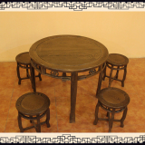 价红木桌子 鸡翅木小圆桌 100%鸡翅木餐桌椅组合式圆桌鸡翅木餐桌