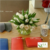 白色郁金香桌花品牌发布精品桌花鲜花进口郁金香鲜花