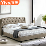 宜沃 欧式床双人床北欧布艺床大户型现代简约1.8米美式床高档布床