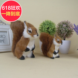仿真小动物松鼠摆件玩具模型拍摄道具客厅卧室车内松鼠创意礼物