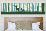 宾馆酒店床头油画布微框装饰画客厅沙发背景宽幅包边挂画壁画鹿