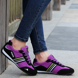 女式春季旅游鞋紫色运动鞋中老年旅游鞋女中年女波鞋休闲运动鞋女