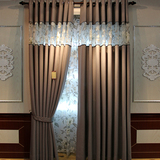 杭家纯色高档棉亚麻遮光布料现代客厅卧室定制窗帘成品 光辉岁月