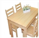 简易实木餐桌椅松木餐桌田园宜家饭桌椅现代小户型一桌四椅组合