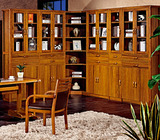 书柜自由组合玻璃门现代中式实木转角单门双门书柜任意组合 包邮