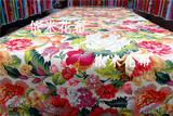 2.4米纯棉帆布棉麻四季布粗布 布料沙发床单桌布台布花朵加厚面料