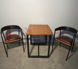 铁艺实木餐桌椅组合咖啡店酒吧休闲屋组装户外庭院家具简约现代