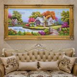 欧式客厅装饰画托马斯田园花园风景有框画新品手工手绘油画DLE166