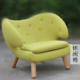 设计师椅北欧宜家休闲单人沙发椅时尚咖啡椅布艺洽谈椅创意沙发椅