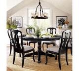 特价实木家具实木餐桌 黑色餐桌椅组合吃饭桌 美式田园实木餐桌椅