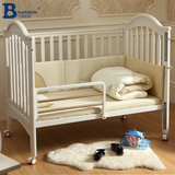 爱斯博儿婴儿床 白色进口松木游戏床实木婴儿床环保婴儿床儿童床