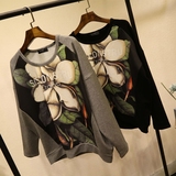 2015韩国代购新款秋装时尚印花长袖T恤女款欧美大牌卫衣打底衫女