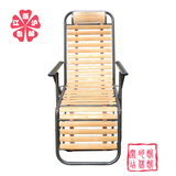 竹片折叠躺椅 连体午休椅 铁框架加竹片 金属简约现代休闲躺椅