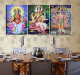 印度风情餐厅酒店现代装饰画饭店印度千手观音壁画印度神像墙画