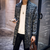 柳谛2016春季新款韩版毛衣男士修身中长款开衫针织衫潮流外套衣服