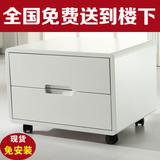床头柜简约 整装现代白色烤漆储物柜 简易迷你实木宜家床边柜现货