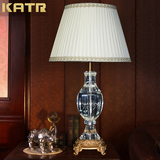 新古典简约创意时尚奢华美式欧式纯铜水晶台灯卧室床头灯客厅台灯
