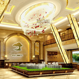 贵州恒信森林21℃售楼部大厅沙盘酒店大堂欧式大型椭圆水晶吊灯