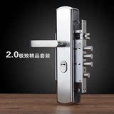 门锁大门锁实包邮304不锈钢防盗门锁三件套装入户木门锁机械门锁