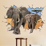 特价可移除3D墙贴客厅卧室书房背景墙壁贴纸儿童房教室装饰贴大象