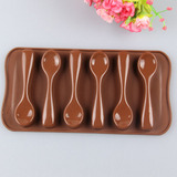 韩国新款DIY可爱6连小勺子巧克力蛋糕模具硅胶模具冰格手工皂模