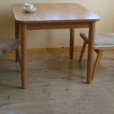 白橡木餐桌实木餐桌日式欧美风格上方形餐桌椅可定做橡木学习桌