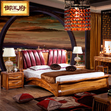 御王府中式全实木床双人床1.8米大床纯实木乌金木婚床实木家具