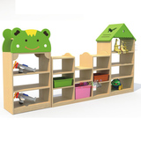 区域组合玩具柜 早教幼儿园儿童储物架收纳架樟子松转角整理柜