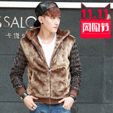 冬季韩版男装加绒保暖棉衣男士修身连帽外套青年潮流大衣休闲夹克